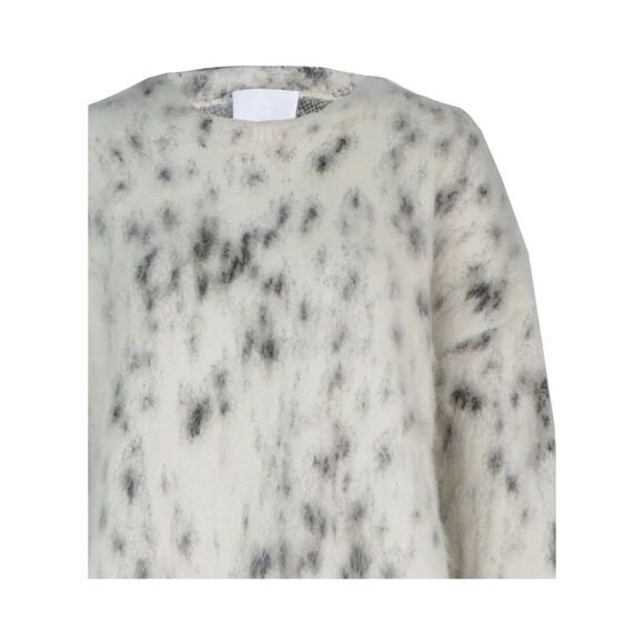 Givenchy Cropped Sweater In Mohair With Snow Leopard Print Multi Womens